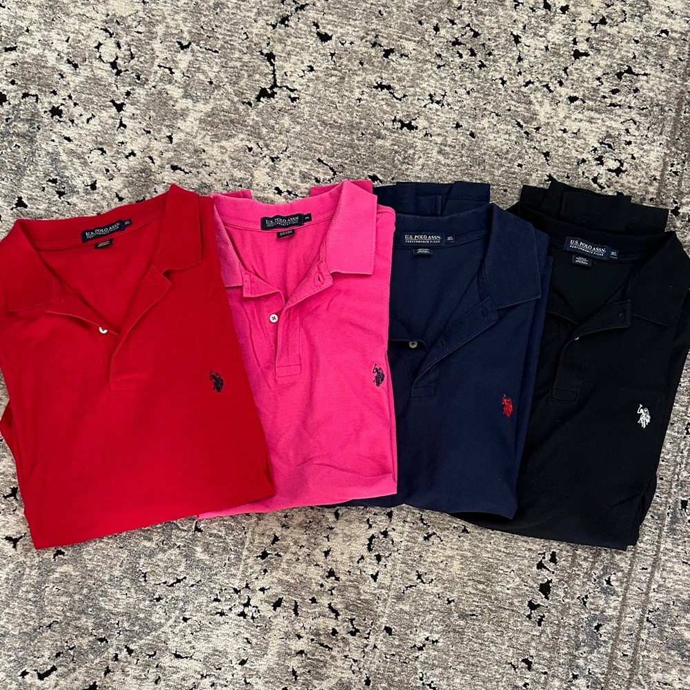 U.S. Polo Assn. Men's Polo Shirts - Red, Pink, Navy, Black